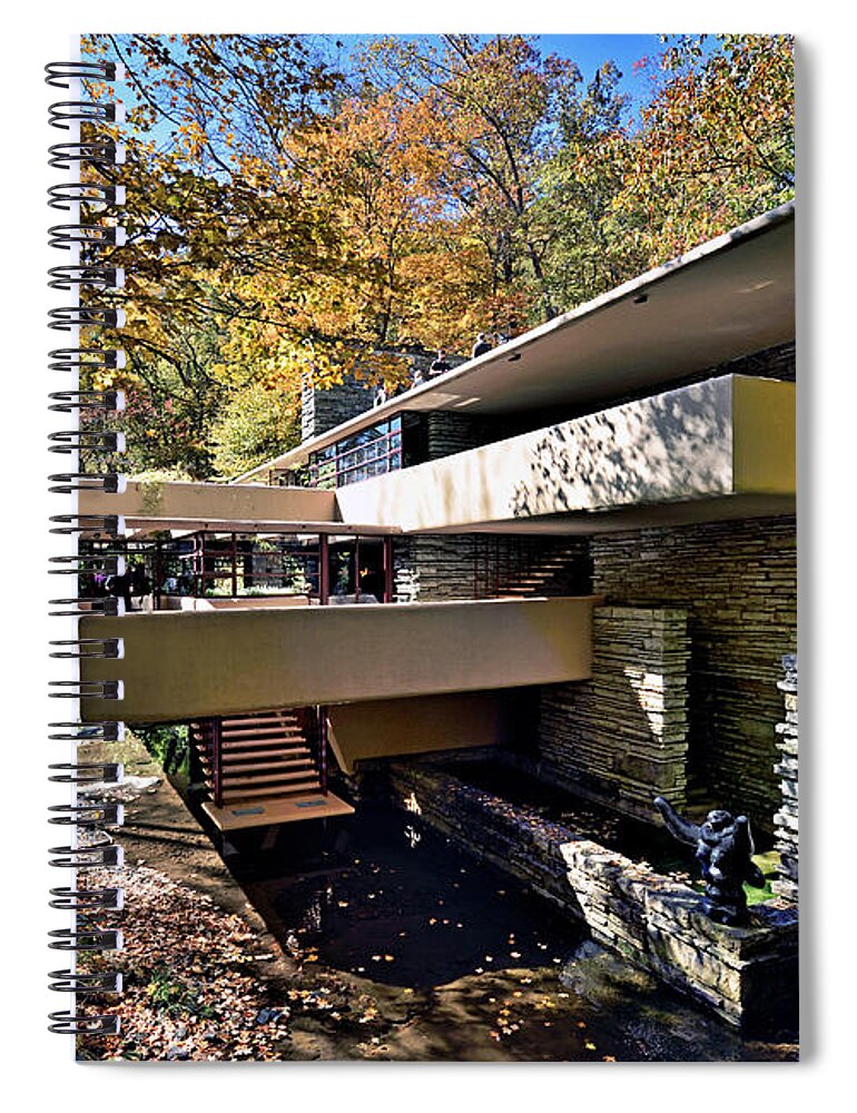 Fallingwater Spiral Notebook featuring the photograph Fallingwater Pennsylvania - Frank Lloyd Wright by Brendan Reals
