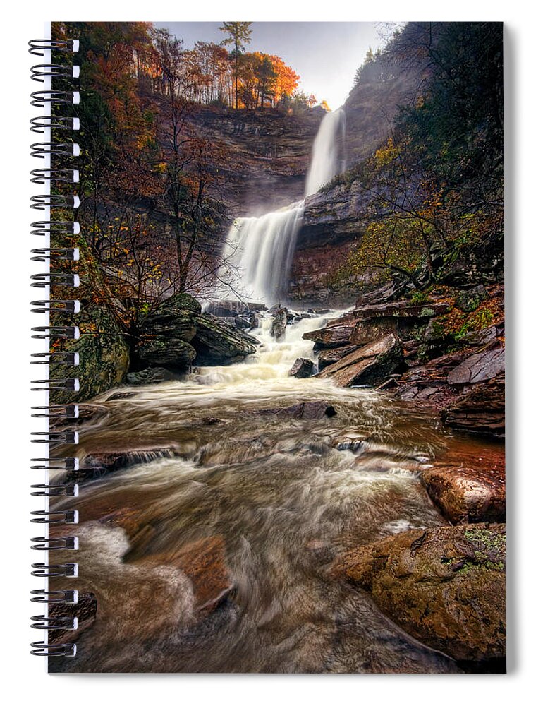 Fall Colors Spiral Notebook featuring the photograph Falls Fury by Neil Shapiro