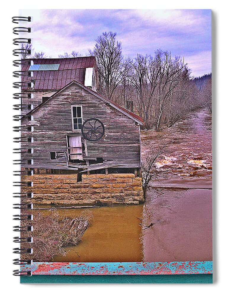 Grist Mill Spiral Notebook featuring the photograph Falls of Rough Mill House by Stacie Siemsen