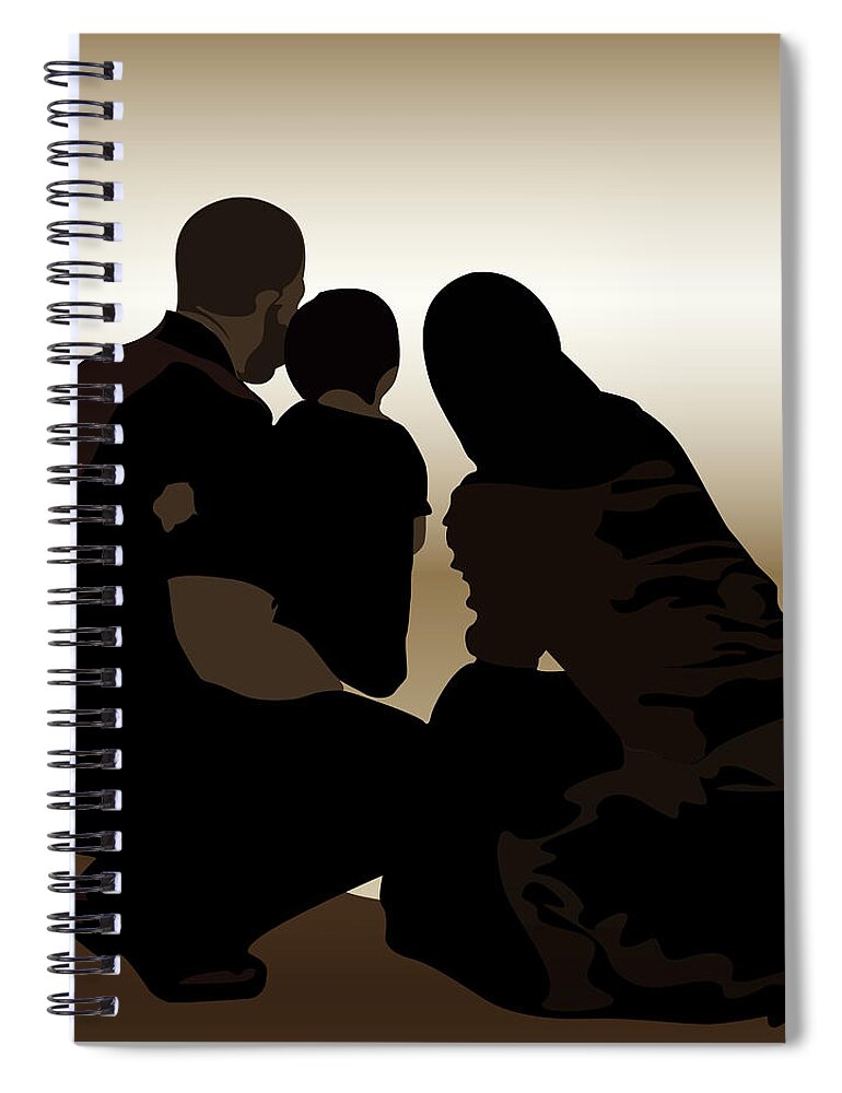 Family Spiral Notebook featuring the digital art Print #2 by Scheme Of Things Graphics