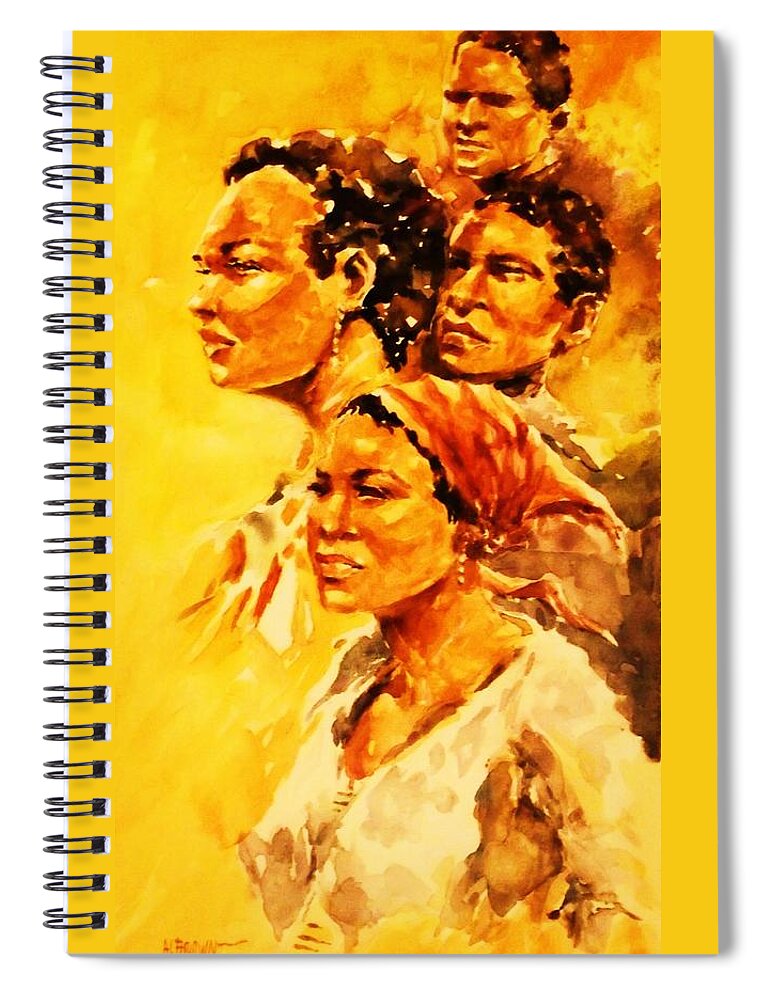 Heads Spiral Notebook featuring the painting Family Ties by Al Brown