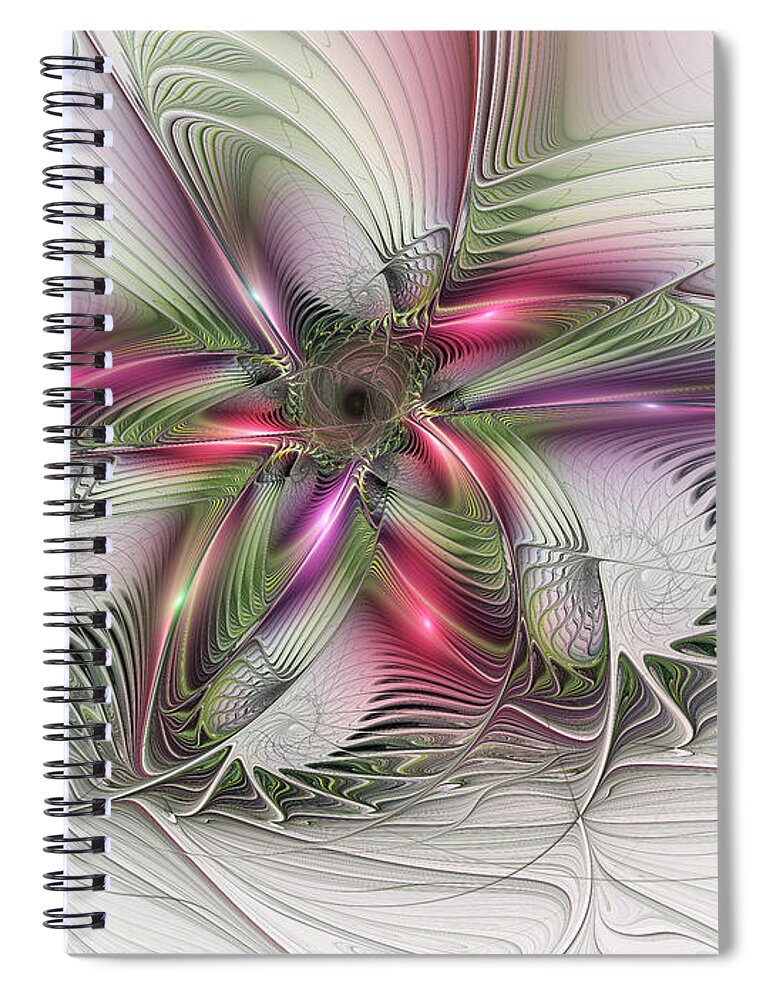 Abstract Spiral Notebook featuring the digital art Fantasy Abstract by Gabiw Art