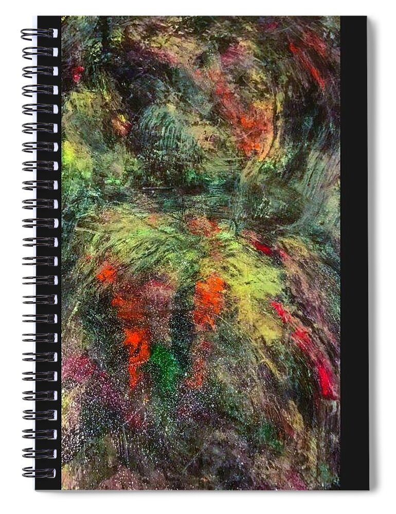 Abstract Acrylic Painting Spiral Notebook featuring the painting Fantasy island by Rick Reesman