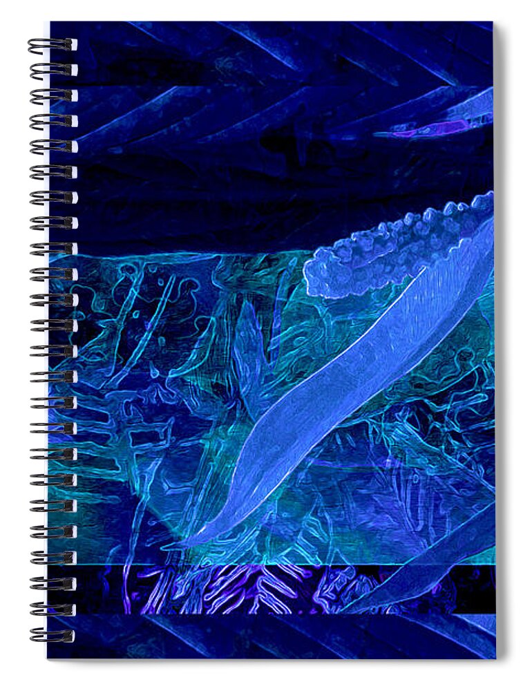 Floral Spiral Notebook featuring the digital art Fantasy with African Violets and Peace Lily 40 by Lynda Lehmann