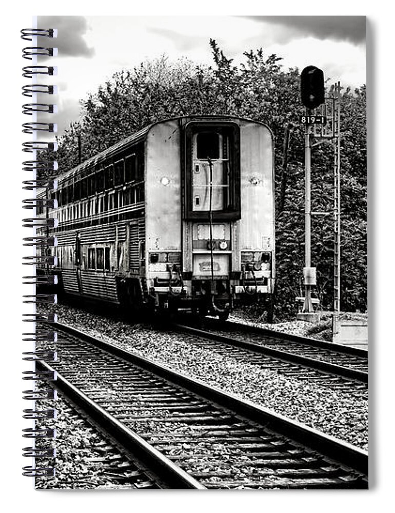 Rail Spiral Notebook featuring the photograph Farewell Traveler by Olivier Le Queinec