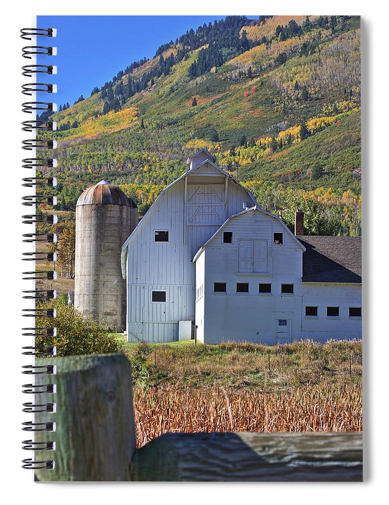 Farm Spiral Notebook featuring the photograph Farm in Autumn Colors by Brett Pelletier