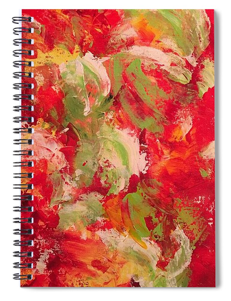 Abstract Spiral Notebook featuring the painting Farmer's Market by Claire Gagnon