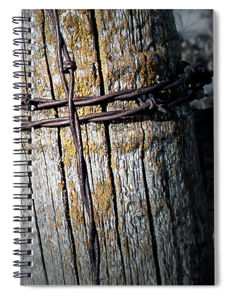 Cross Spiral Notebook featuring the photograph Farming Cross by Troy Stapek