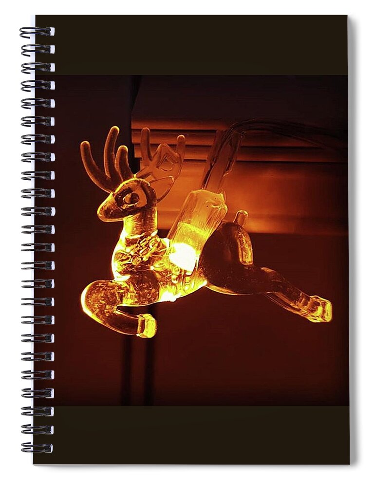 Reindeer Spiral Notebook featuring the photograph Reindeer Glow by Rowena Tutty