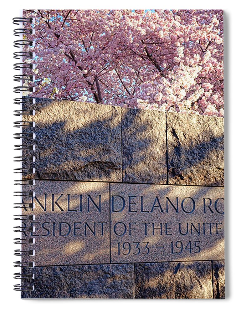 American Spiral Notebook featuring the photograph FDR Memorial Marker in Washington D.C. by Olivier Le Queinec