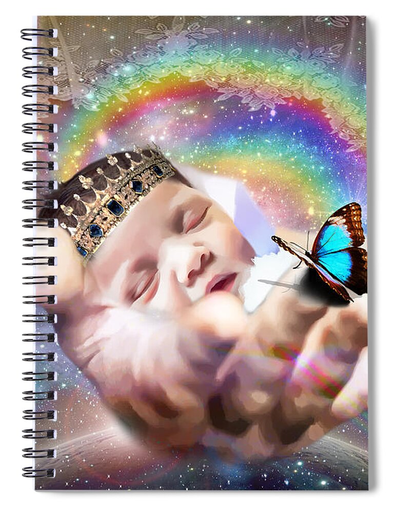 Fearfully And Wonderfully Created Hand Of God Spiral Notebook featuring the digital art Fearfully and Wonderfully Created by Dolores Develde