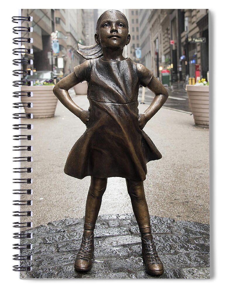 Fearless Girl Spiral Notebook featuring the photograph Fearless Girl 2 by Rand Ningali