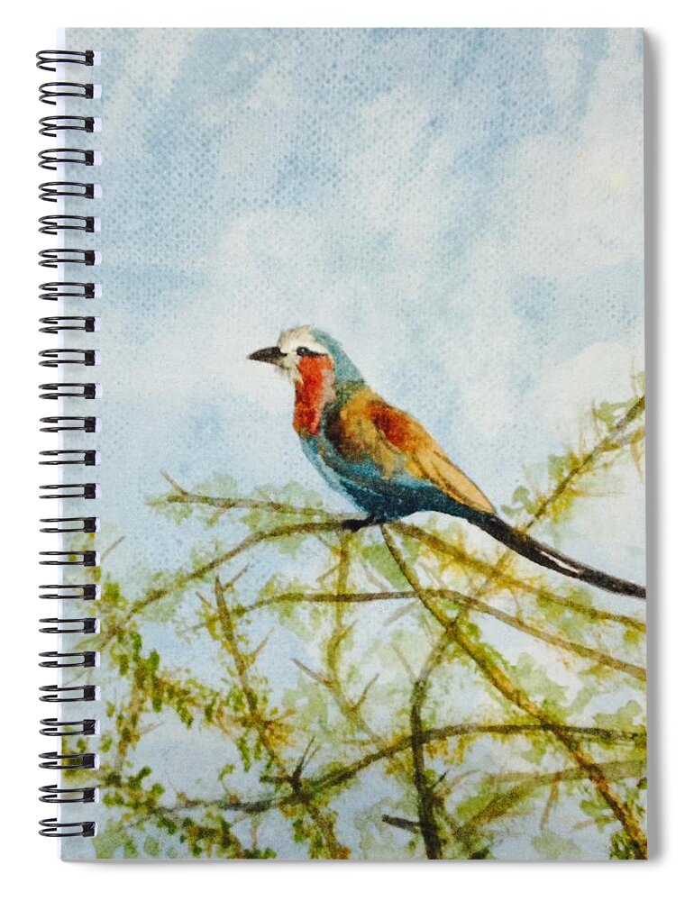 Roller Spiral Notebook featuring the painting Feather weight by Elizabeth Mundaden