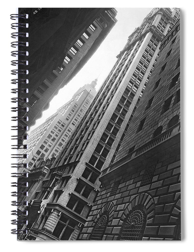 1920s Spiral Notebook featuring the photograph Federal Reserve Bank Facade by Underwood & Underwood