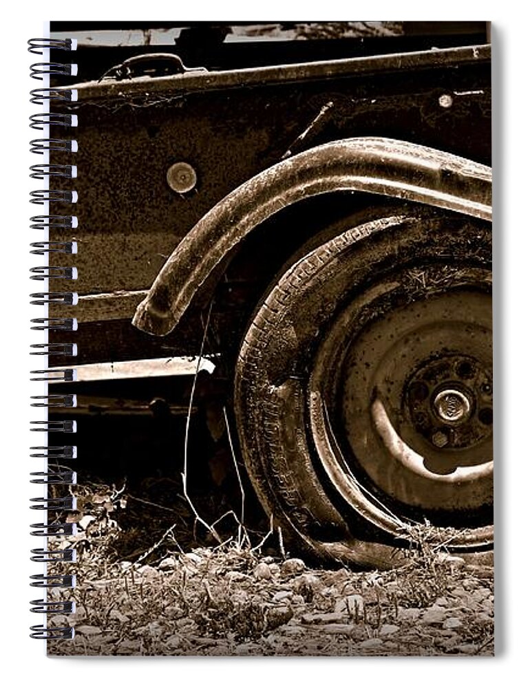 Wheel Spiral Notebook featuring the photograph Feeling Deflated by Clare Bevan