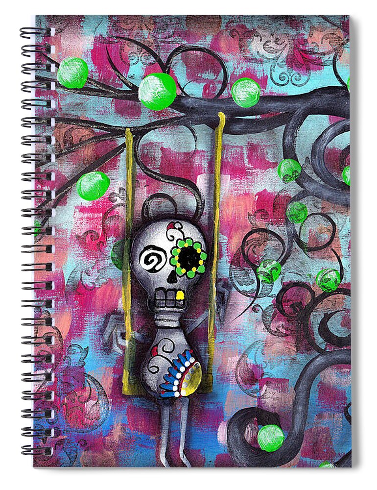Day Of The Dead Spiral Notebook featuring the painting Felipe by Abril Andrade