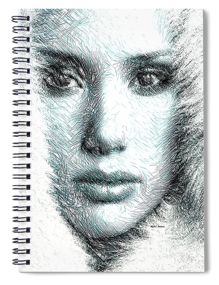Rafael Salazar Spiral Notebook featuring the digital art Female Expression 32 by Rafael Salazar