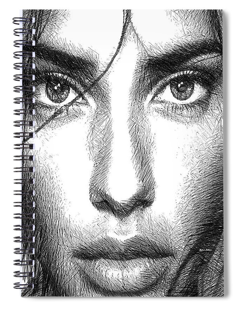 Rafael Salazar Spiral Notebook featuring the digital art Female Expressions 936 by Rafael Salazar