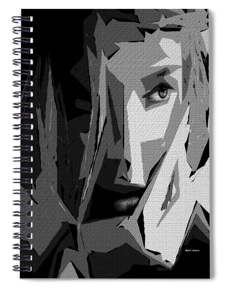 Art Spiral Notebook featuring the digital art Female Expressions XLV by Rafael Salazar