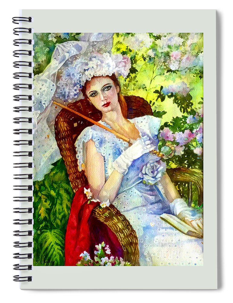 Femme Spiral Notebook featuring the painting Femme avec ombrelle by Francoise Chauray