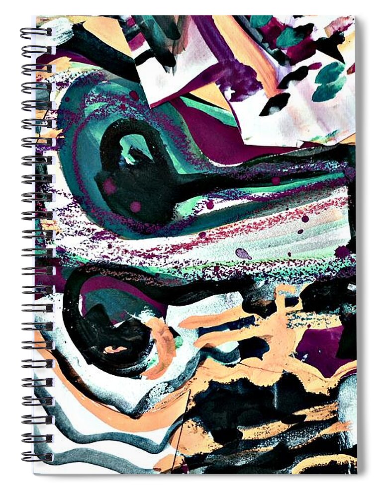 Katerina Stamatelos Art Spiral Notebook featuring the painting Femme-Fatale-19 by Katerina Stamatelos