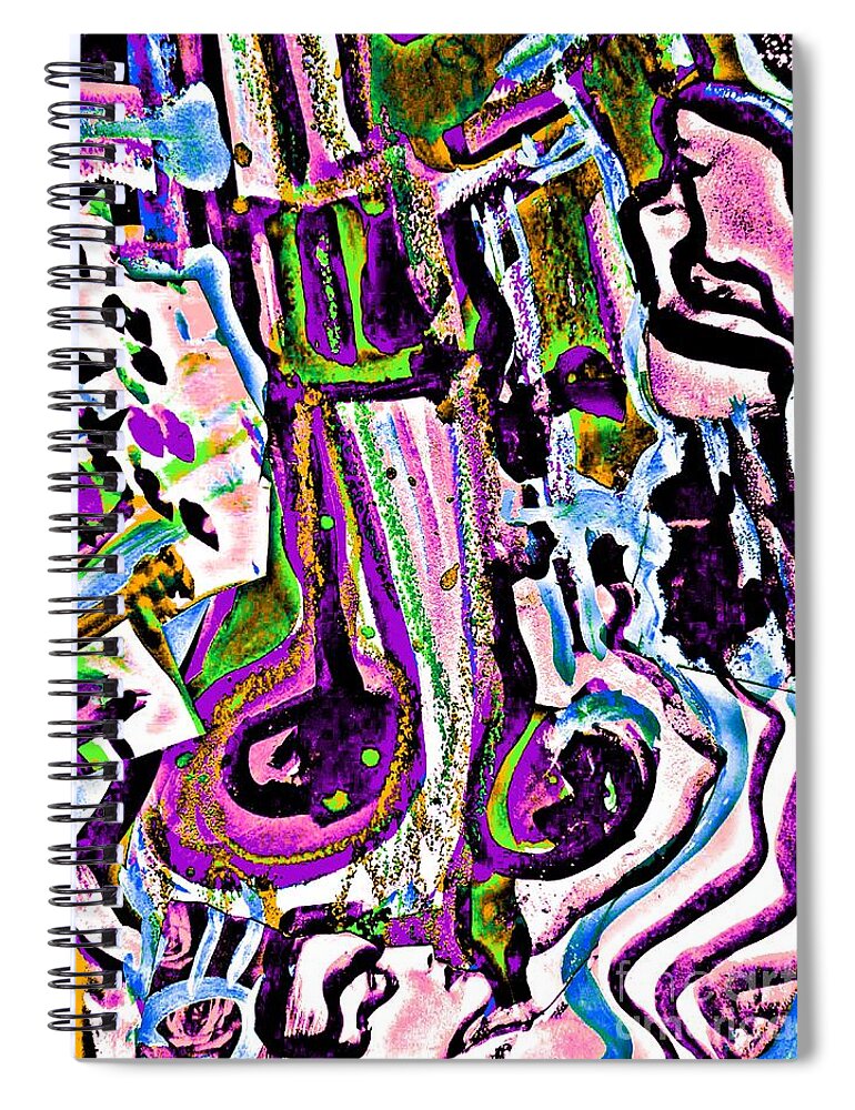Katerina Stamatelos Art Spiral Notebook featuring the painting Femme-Fatale-23 by Katerina Stamatelos