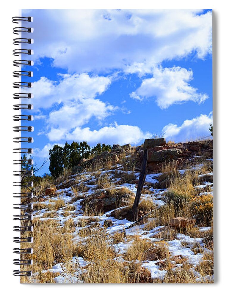Southwest Landscape Spiral Notebook featuring the photograph Fence Post by Robert WK Clark