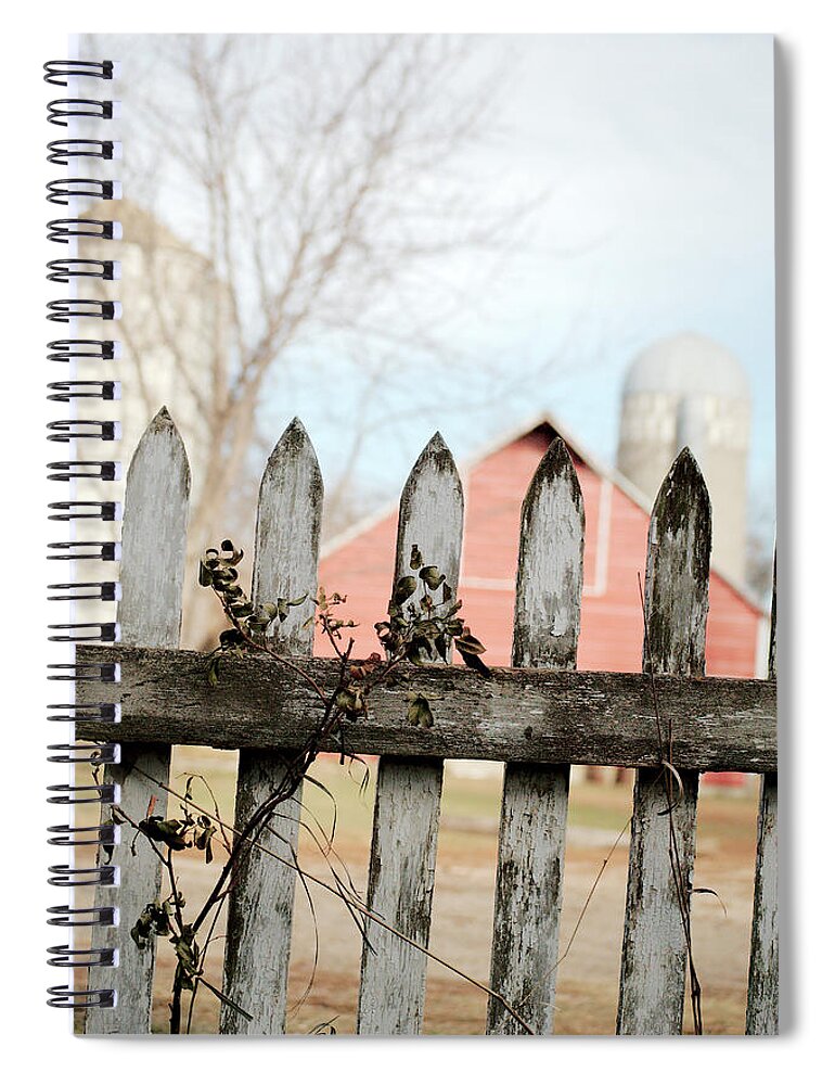 Picket Fence Spiral Notebook featuring the photograph Fenceline by Troy Stapek