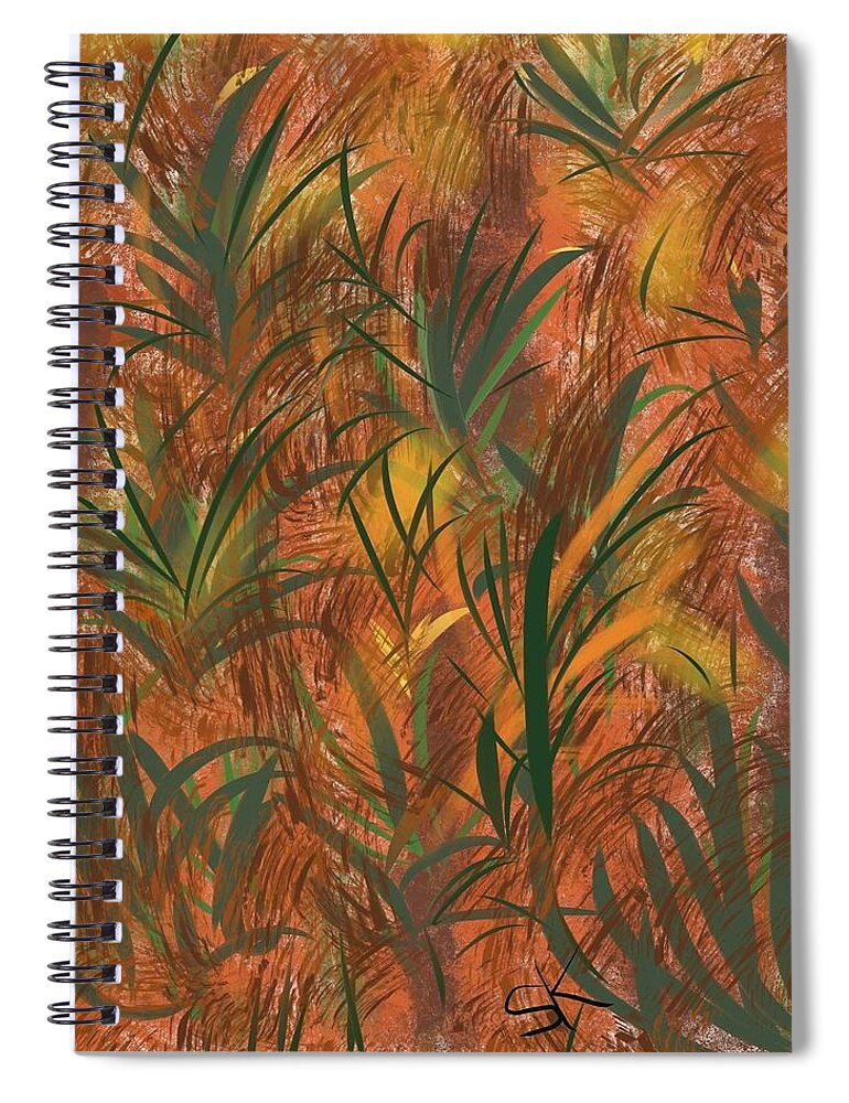 Ferns Spiral Notebook featuring the digital art Fern Fans by Sherry Killam