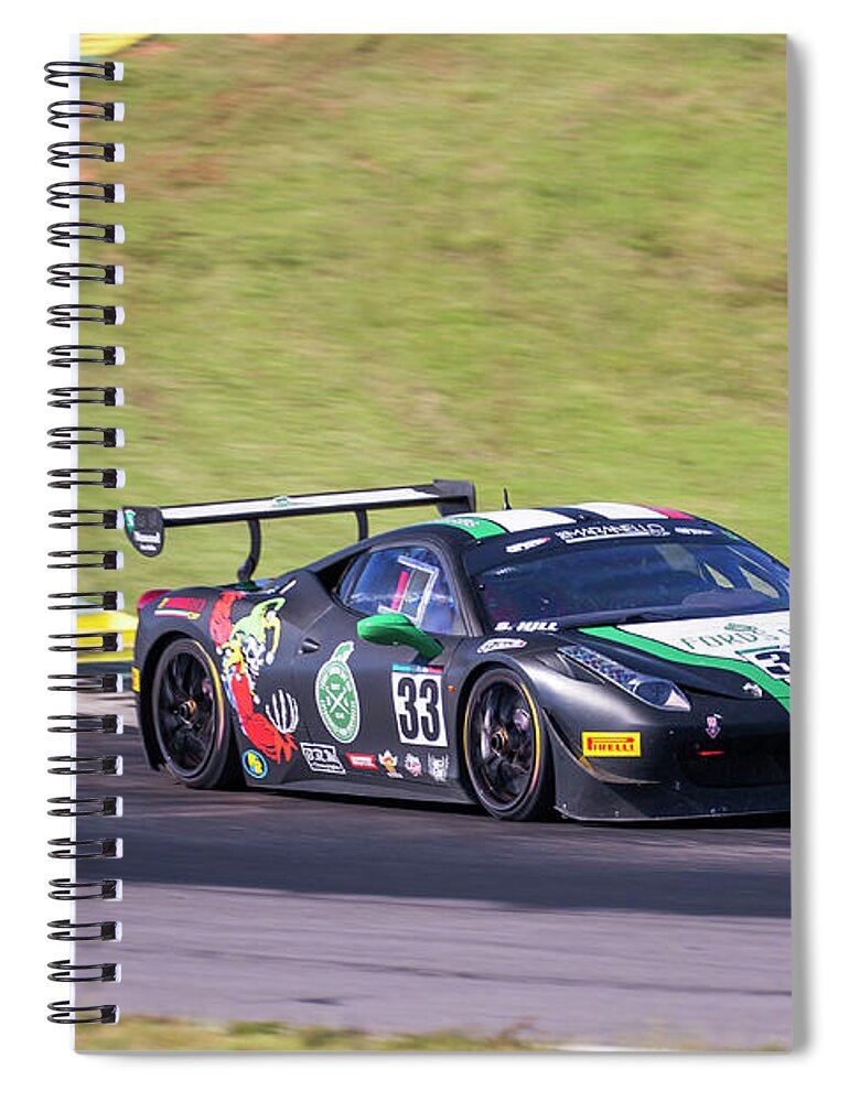 Ferrari Spiral Notebook featuring the photograph Ferrari #33 Hill by Alan Raasch