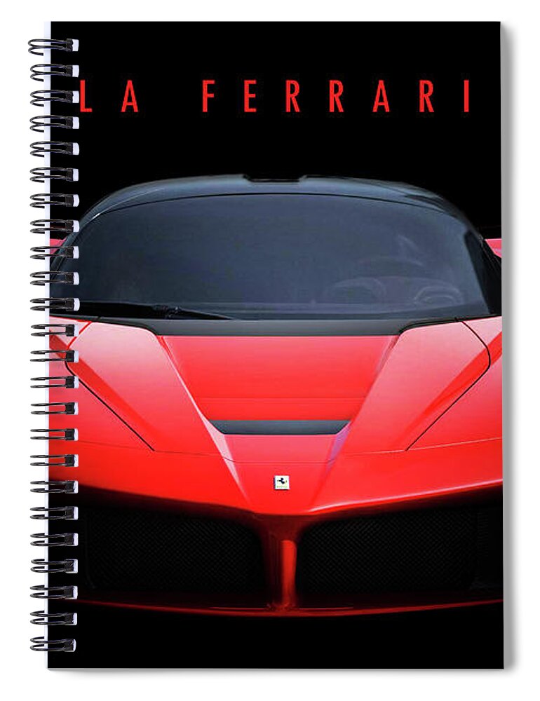 Ferrari Spiral Notebook featuring the digital art Ferrari LaFerrari by Airpower Art