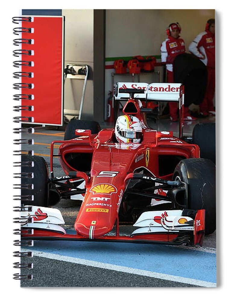 Ferrari Sf15-t Spiral Notebook featuring the photograph Ferrari SF15-T by Mariel Mcmeeking