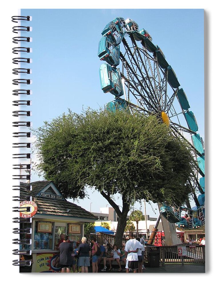 Pavilion Spiral Notebook featuring the photograph Ferris Upside Down by Kelly Mezzapelle