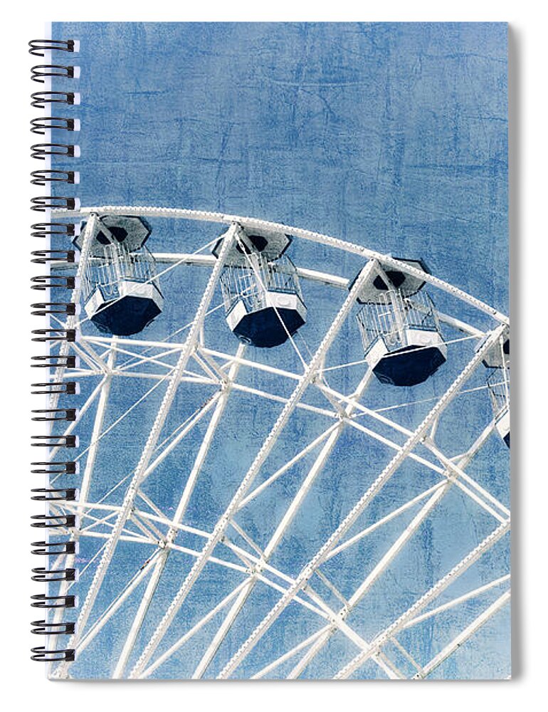 Skywheel Spiral Notebook featuring the photograph Wonder Wheel Series 1 Blue by Marianne Campolongo