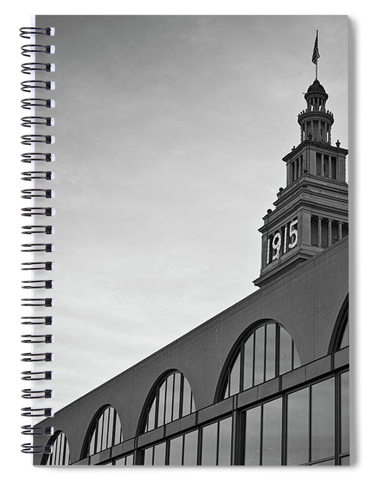 Ferry Spiral Notebook featuring the photograph Ferry Building San Francisco I BW by David Gordon