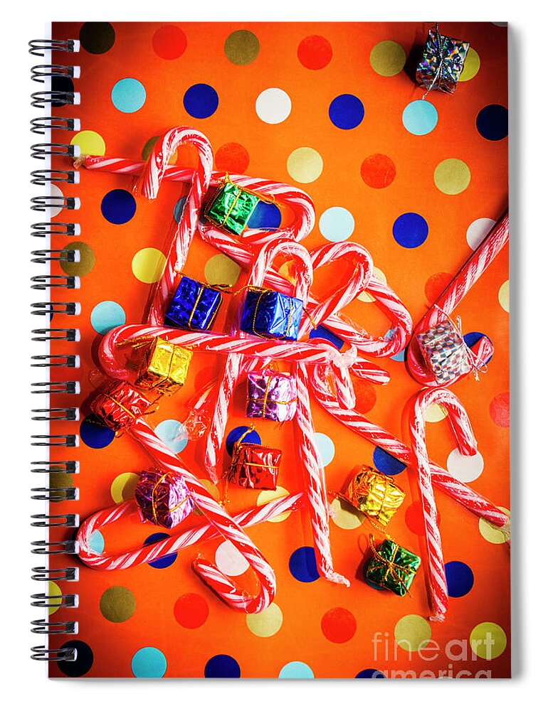 Xmas Spiral Notebook featuring the photograph Festive background by Jorgo Photography