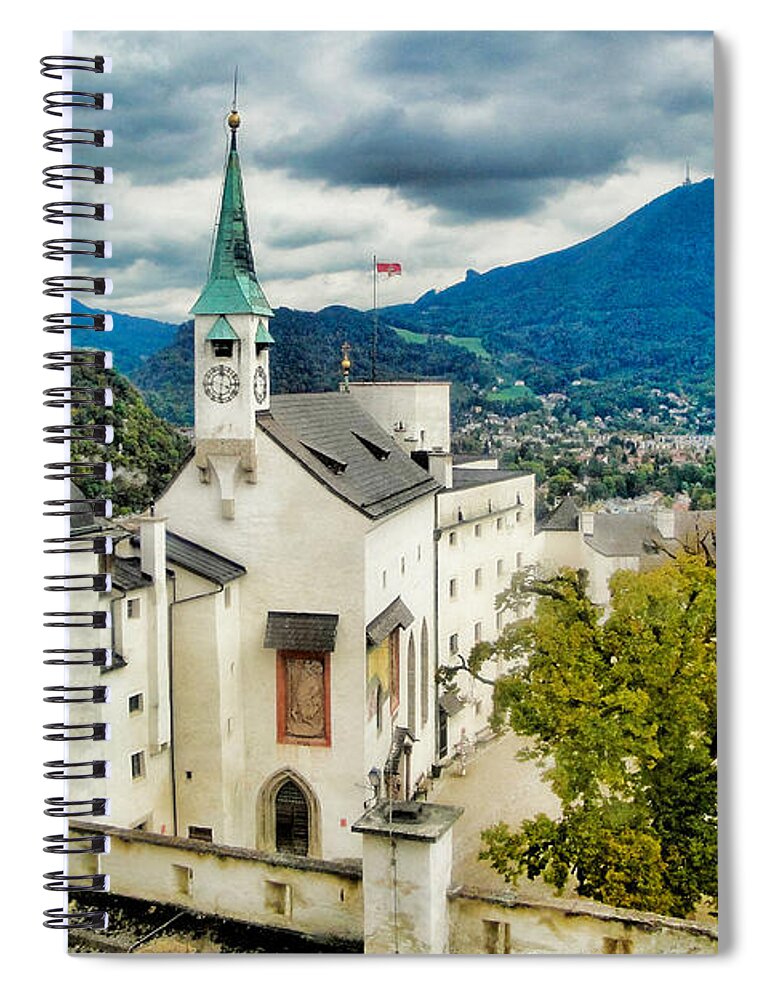 Festung Spiral Notebook featuring the photograph Festung Hohensalzburg Study 13 by Robert Meyers-Lussier