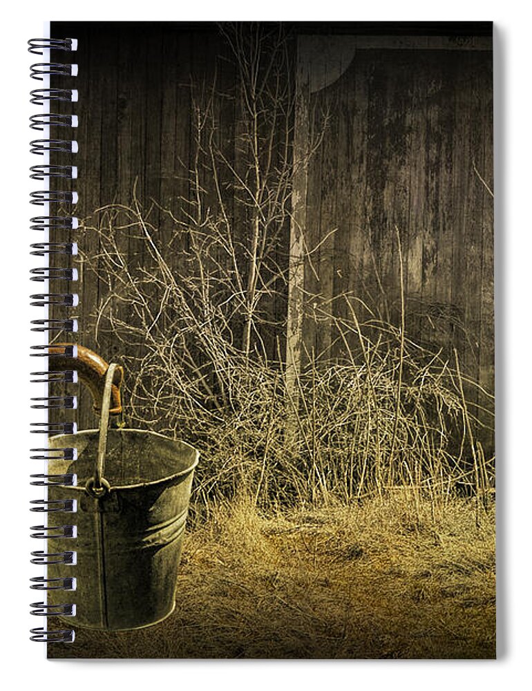 Pump Spiral Notebook featuring the photograph Fetching Water from the Old Pump by Randall Nyhof