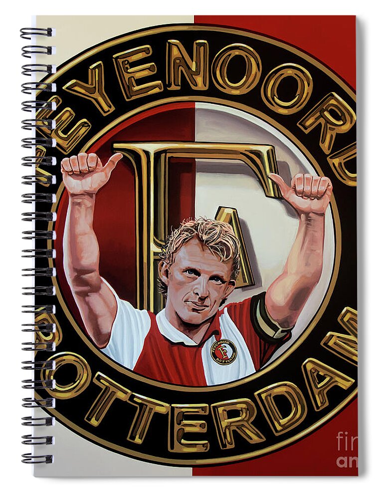 Feyenoord Spiral Notebook featuring the painting Feyenoord Rotterdam Painting by Paul Meijering