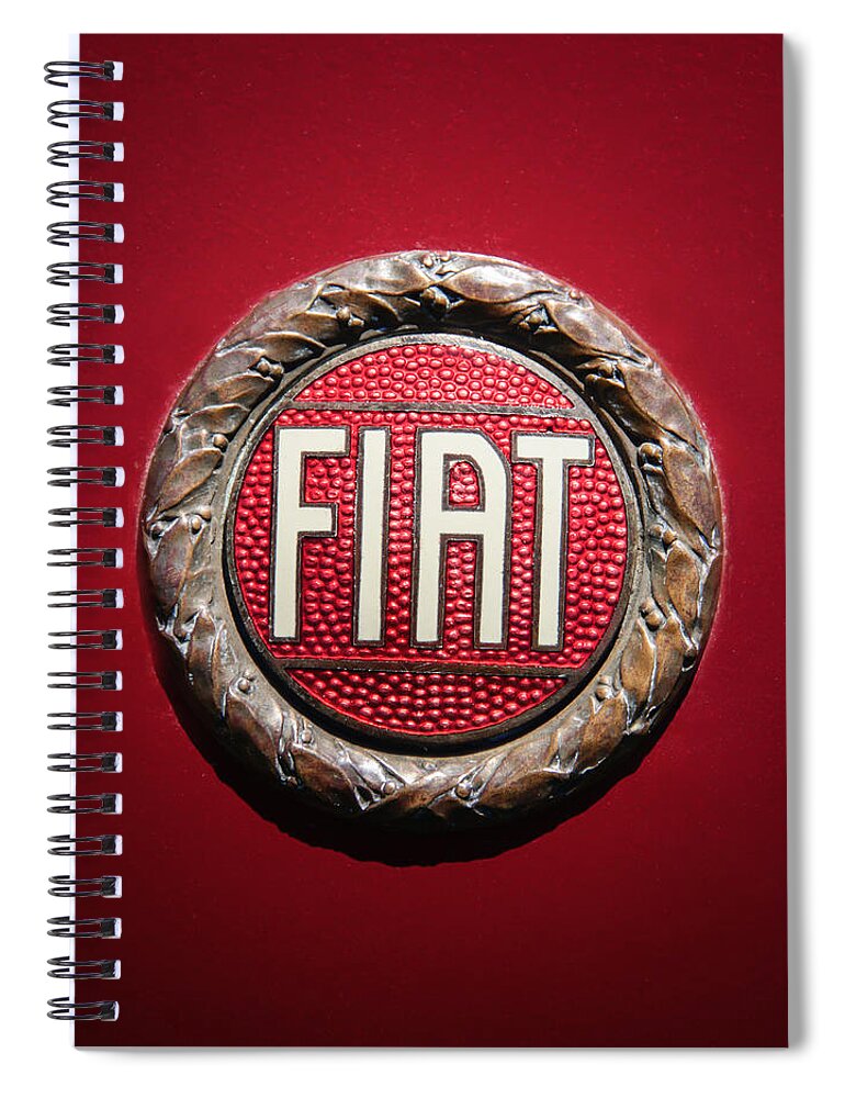 Fiat Emblem Spiral Notebook featuring the photograph Fiat Emblem -1621c by Jill Reger