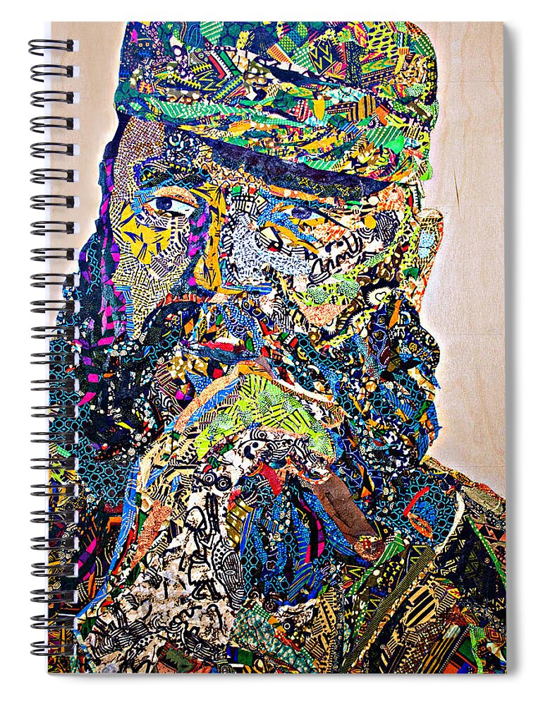 Black Icon Spiral Notebook featuring the tapestry - textile Fidel El Comandante Complejo by Apanaki Temitayo M
