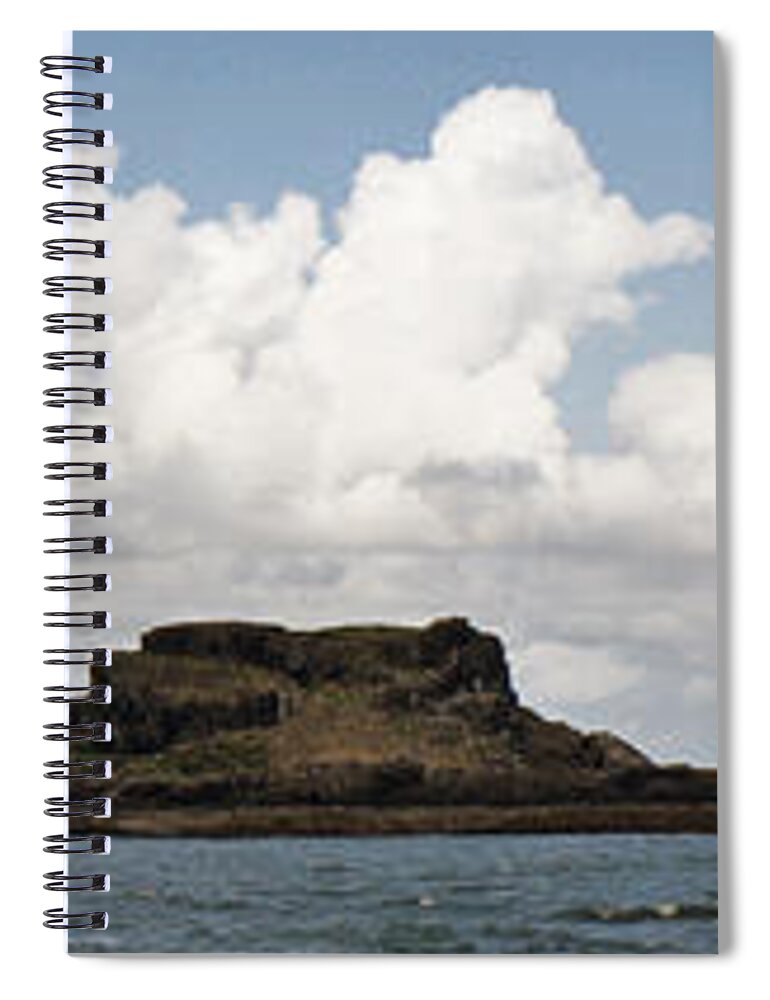 Lighthouse Spiral Notebook featuring the photograph Fidra Lighthouse and Firth of Forth by Elena Perelman