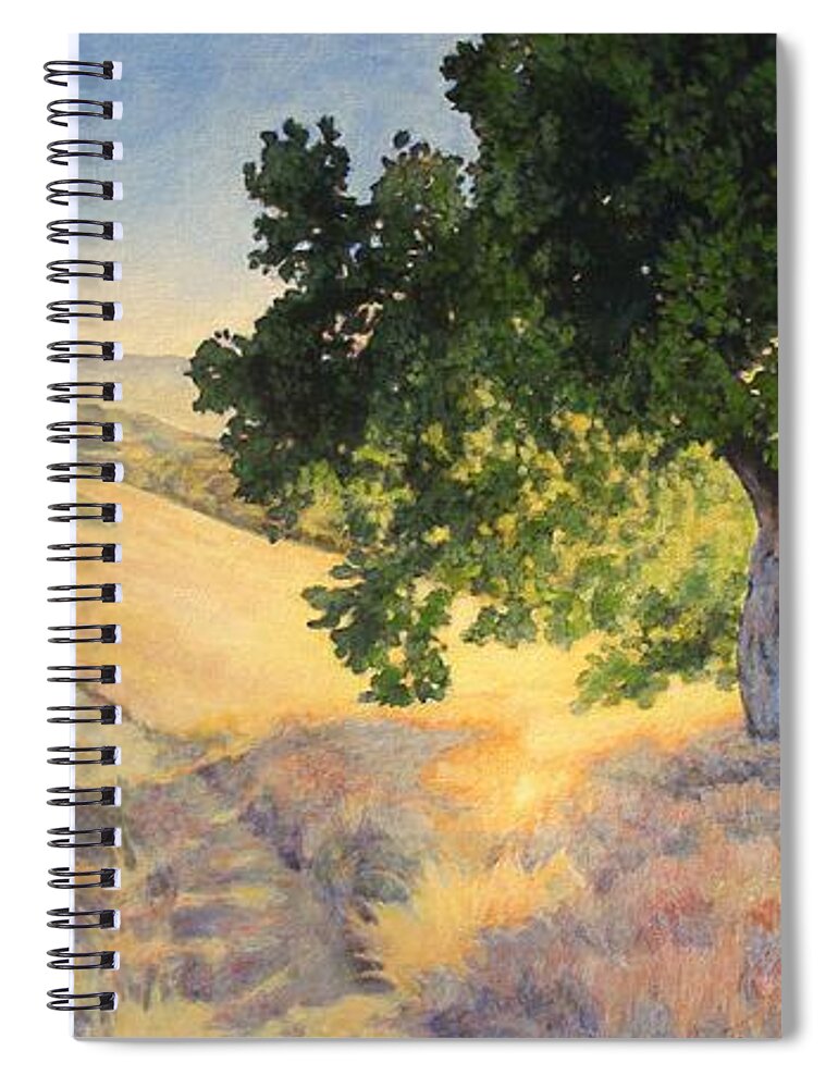 Tree Spiral Notebook featuring the painting Field Oak by Andrew Danielsen