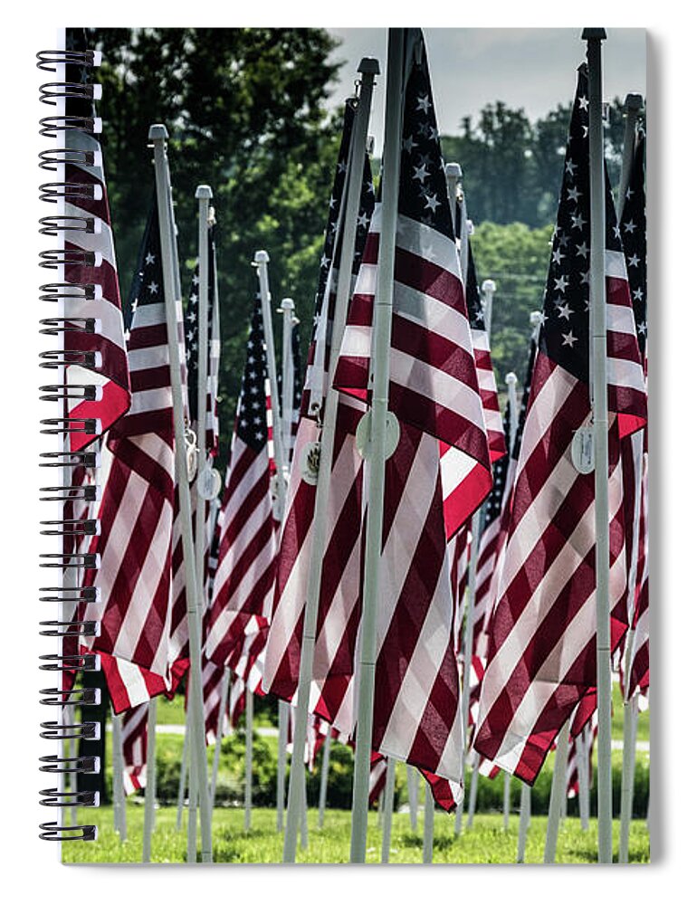 4th. Stripes Spiral Notebook featuring the photograph Field of Honor #1 by Thomas Marchessault