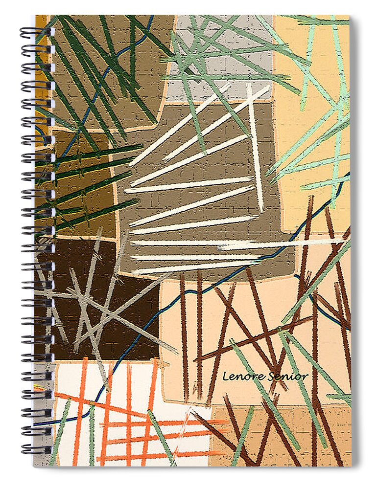 Abstract Spiral Notebook featuring the painting Fields after the Tornado by Lenore Senior