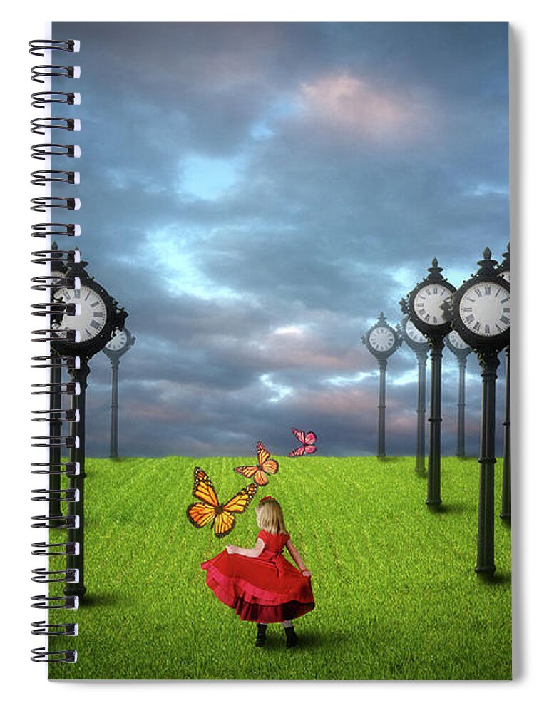 Fantasy Spiral Notebook featuring the digital art Fields Of Time by Nathan Wright