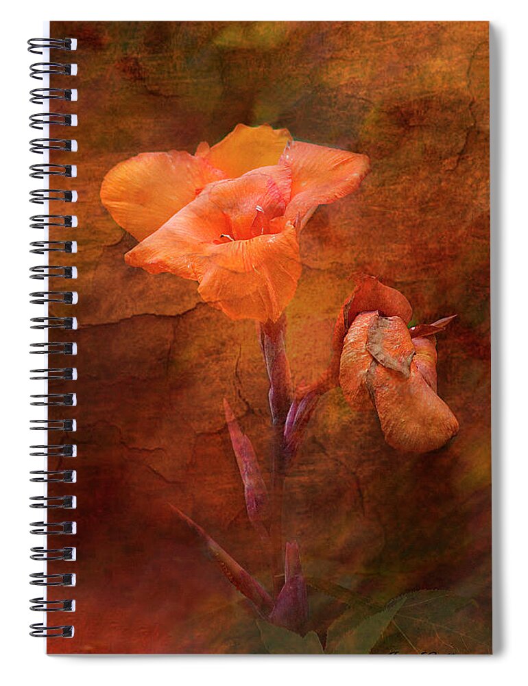 Lily Spiral Notebook featuring the photograph Fiery Canna Lily by Jerry Griffin