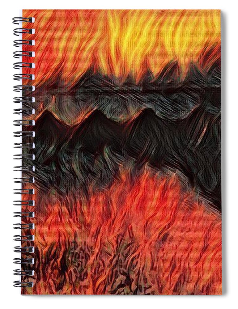 A Hot Valley Of Flames Spiral Notebook featuring the photograph A Hot Valley Of Flames by Brenae Cochran