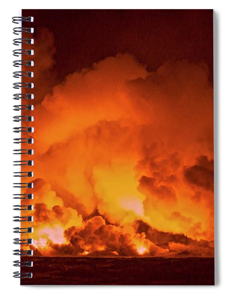 Volcanic Eruptions Spiral Notebook featuring the photograph Fiery Pyrocumulus Clouds by Heidi Fickinger