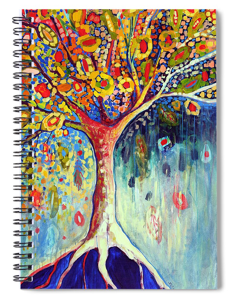 Tree Spiral Notebook featuring the painting Fiesta Tree by Jennifer Lommers